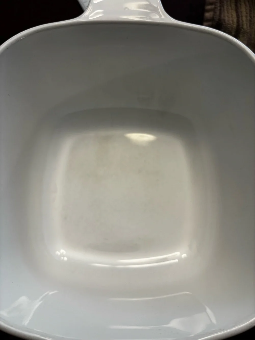 Corning ware 1960s 1 3/4 Quart White Casserole with Blue Floral Design